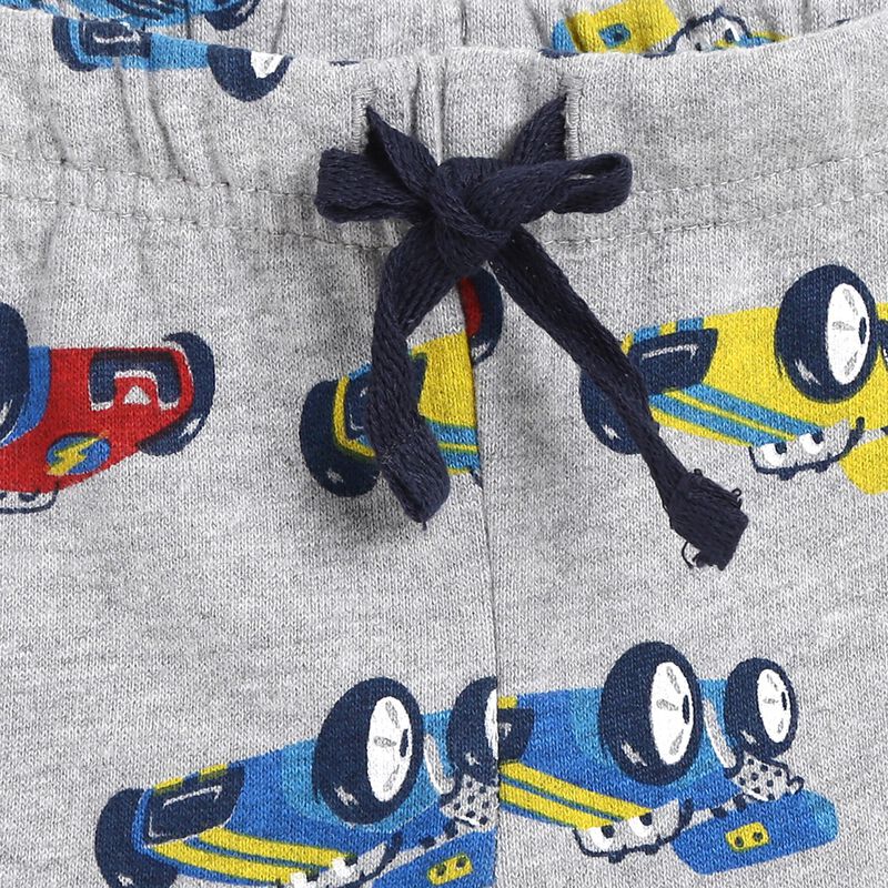 Boys Grey Printed French Terry Sweatpants image number null